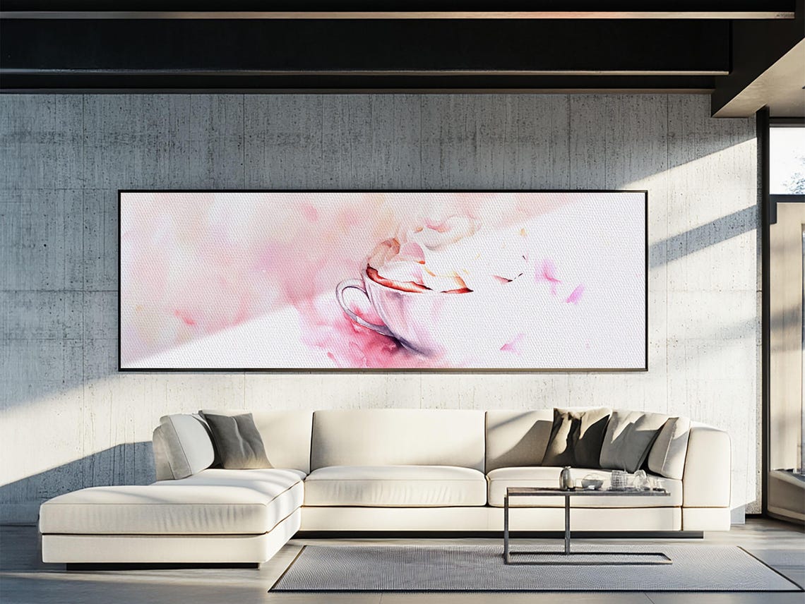 Whipped Cream Coffee Framed Print Light Pink Wall Art Cottagecore Kitchen Art Coffee Wall Decor Whimsical Art Gift Idea - Image 5