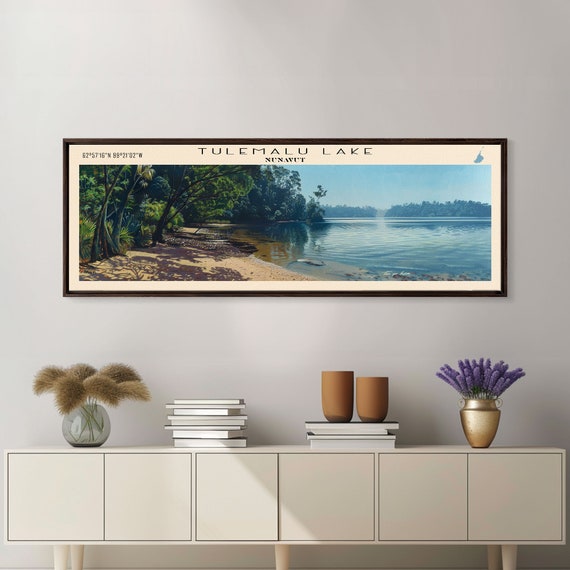 Tulemalu Lake Panoramic Wall Art Framed Print Lake House Decor Travel Poster Scenic Lake Scene Bedroom Art