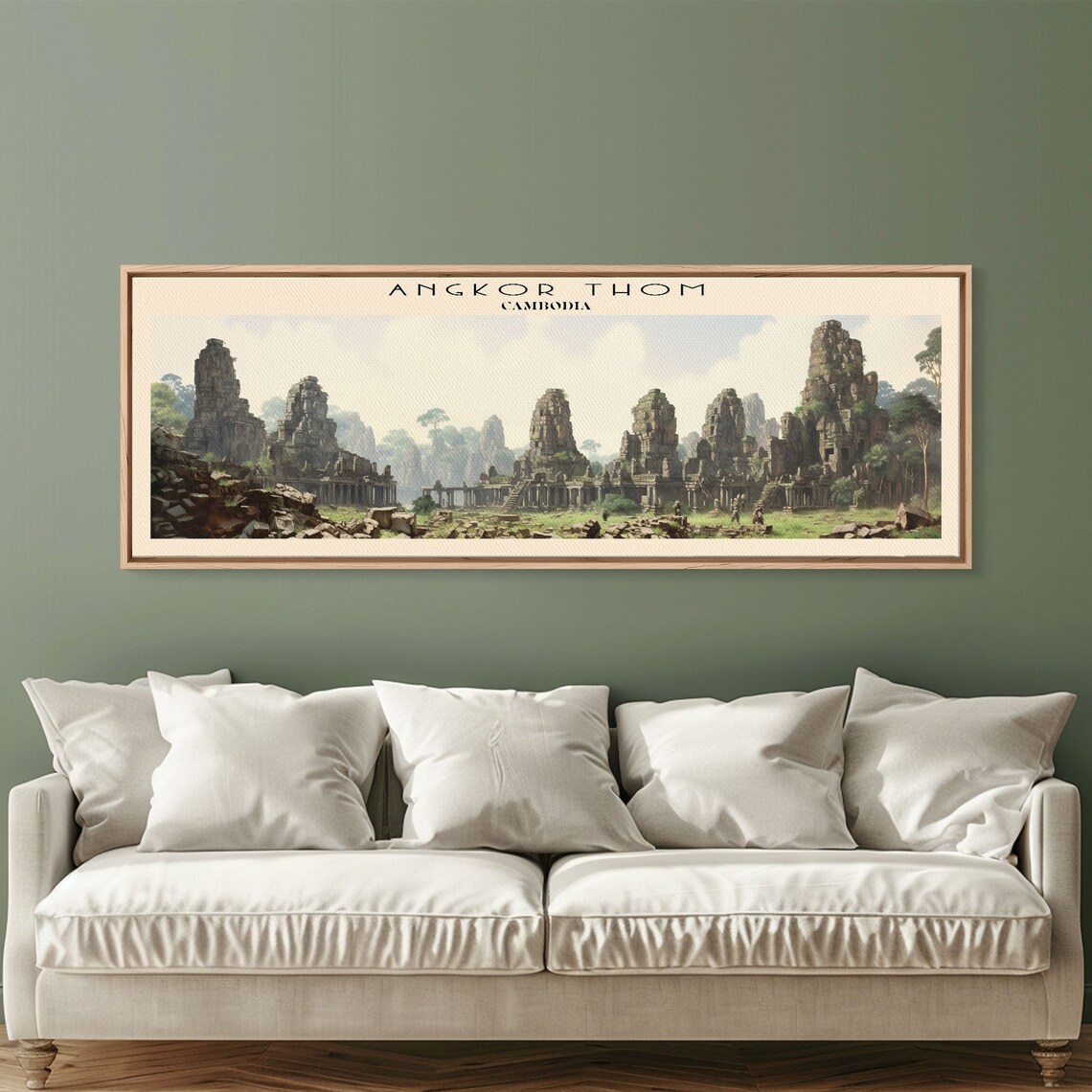 Angkor Thom Framed Print Travel Poster Panoramic Wall Art Home Decor Gift For Travel Lover Wall Hanging - Image 3