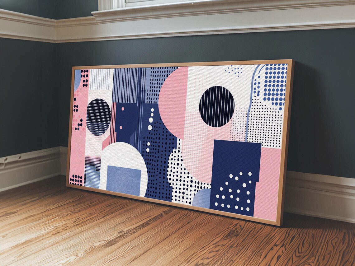 Vaporwave Aesthetic Abstract Geometric Art Print - Image 2
