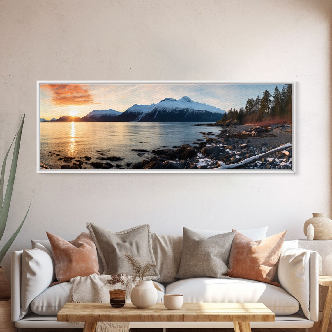Kenai Fjords National Park Sunset Snowy Coastal Peaks Fjord Panoramic Poster - Image 4
