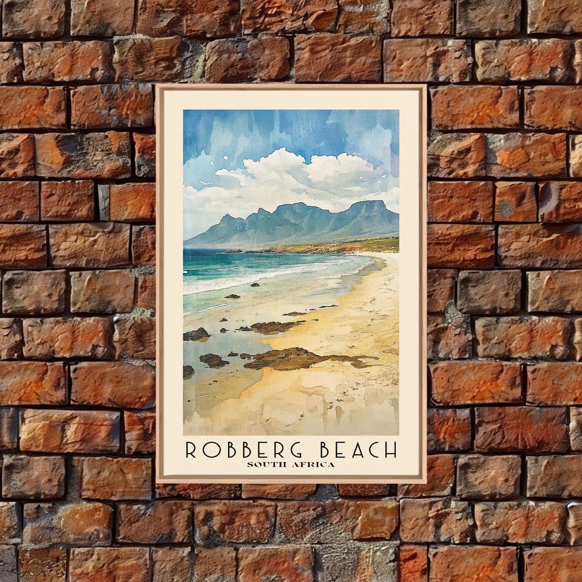 Robberg Beach South Africa Rocky Shore Mountain View Travel Poster - Image 5