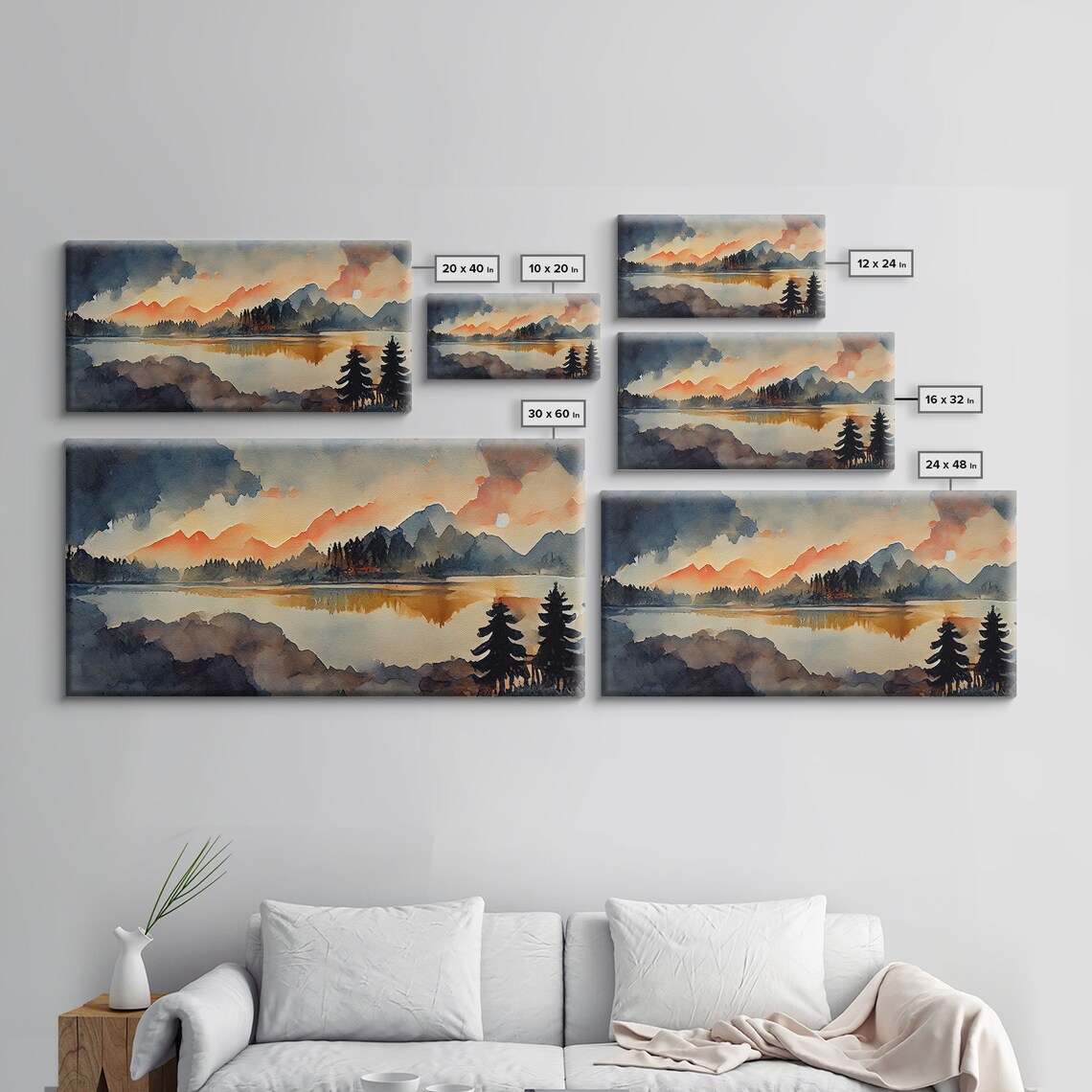 Watercolor Painting Of A Forest Fire Print Landscape Art - Image 2
