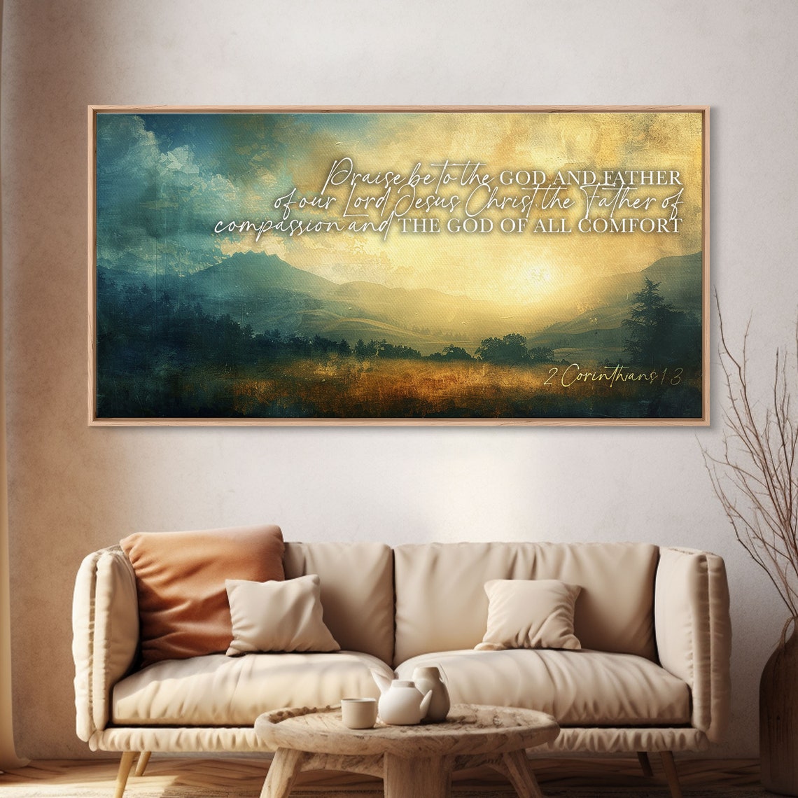 2 Corinthians 13 Bible Scripture Wall Art Bible Verse Decor Bible Verse Wall Art Framed Sign Inspirational Scripture Art - Image 3