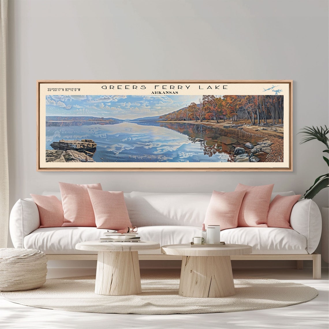 Greers Ferry Lake Arkansas Mirror Calm Water Autumn Hills Poster - Image 3