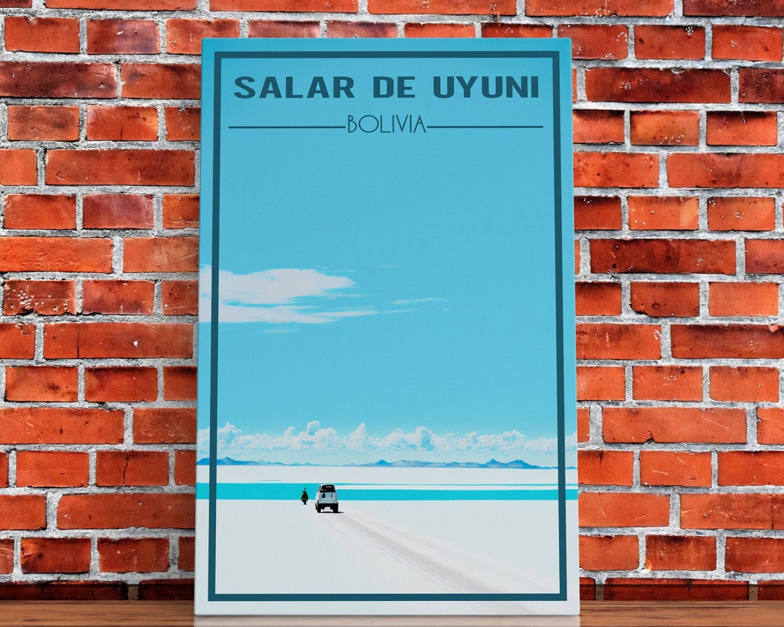 Salar De Uyuni Bolivia Mirror Salt Flat Minimalist Travel Poster - Image 5