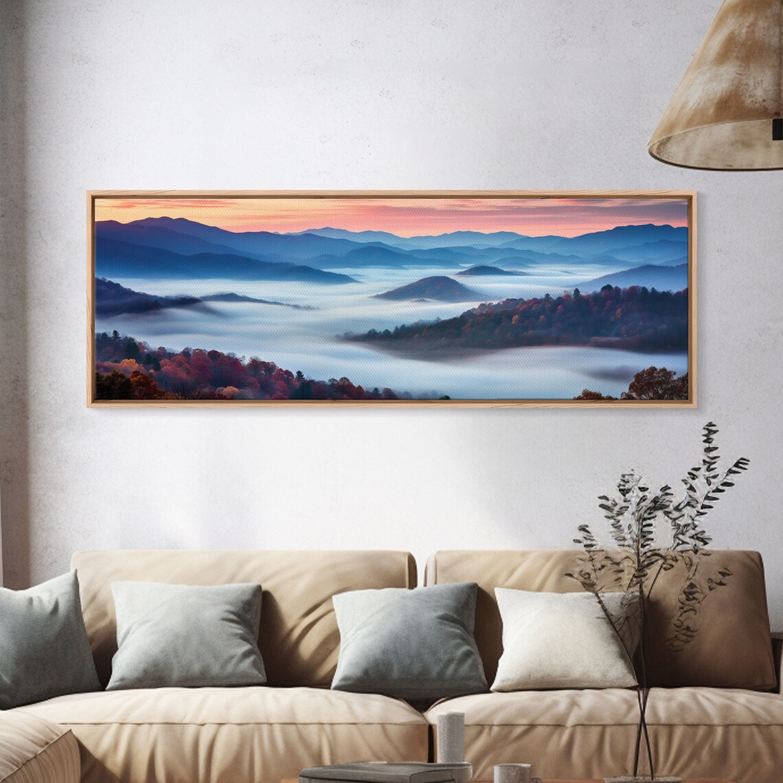 Blue Ridge Mountains Panoramic Art Print, Boho Decor