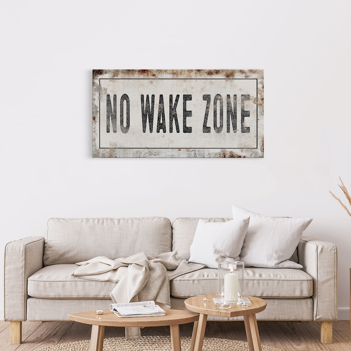 No Wake Zone Rustic Lakehouse Sign Art Print - Image 4