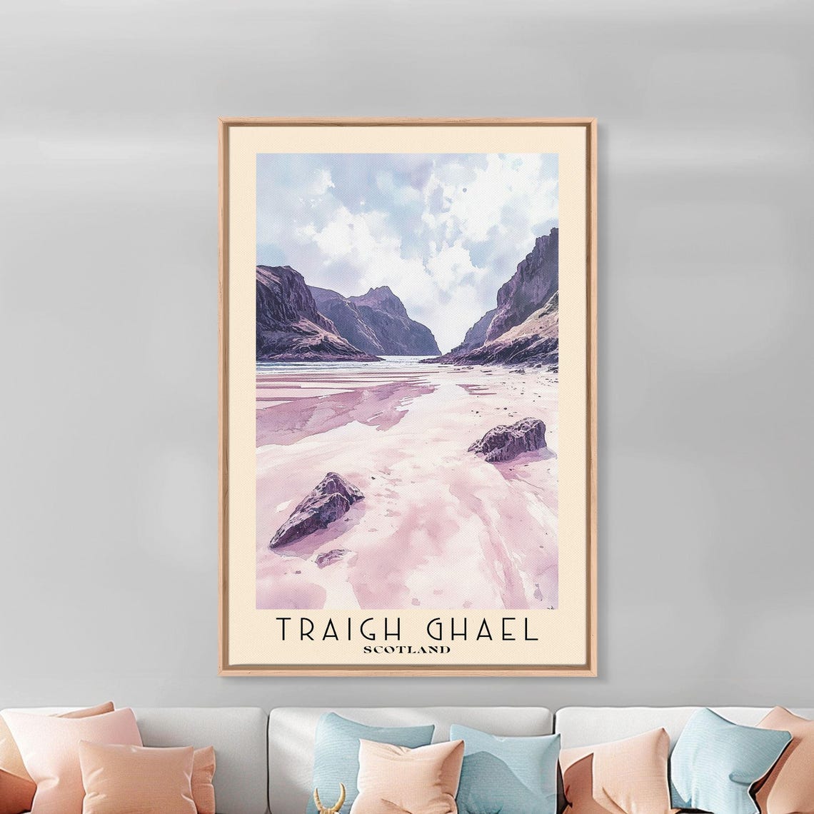 Traigh Ghael Scotland White Sand Beach Dramatic Mountains Poster - Image 2