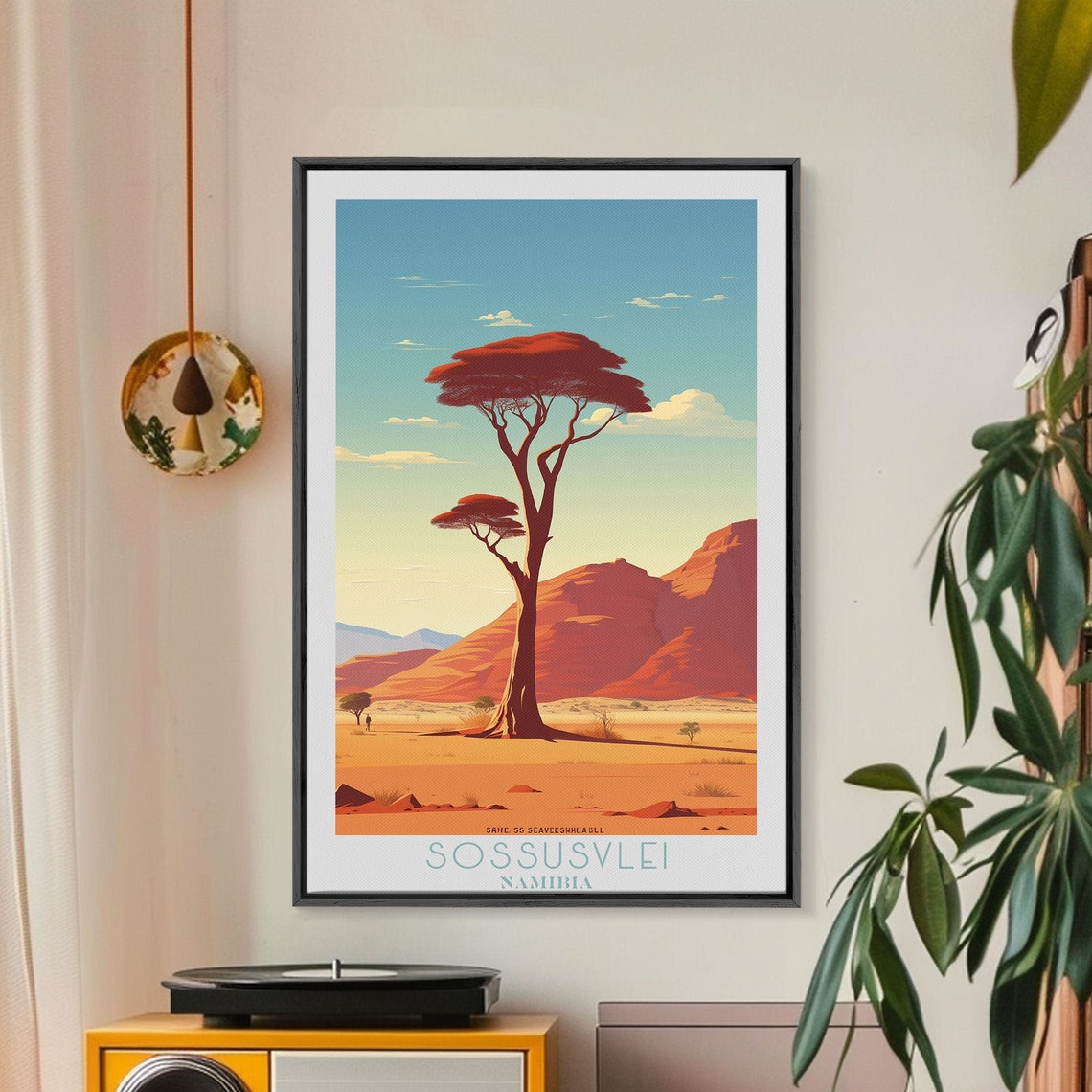 Sossusvlei Namibia Desert Camelthorn Tree Red Dunes Sunset Poster - Image 4