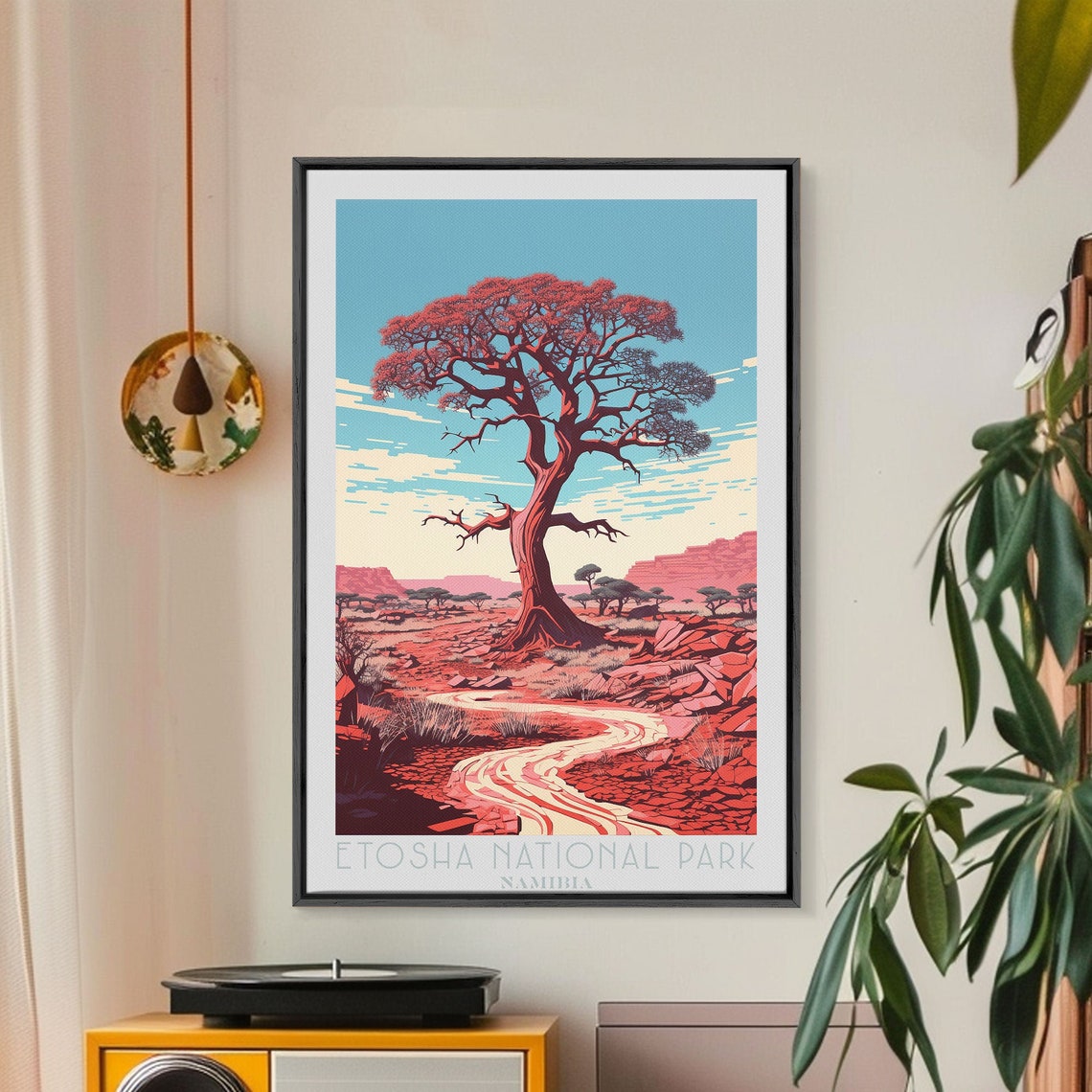 Etosha National Park Namibia Mopane Tree Dry Riverbed Travel Poster - Image 2