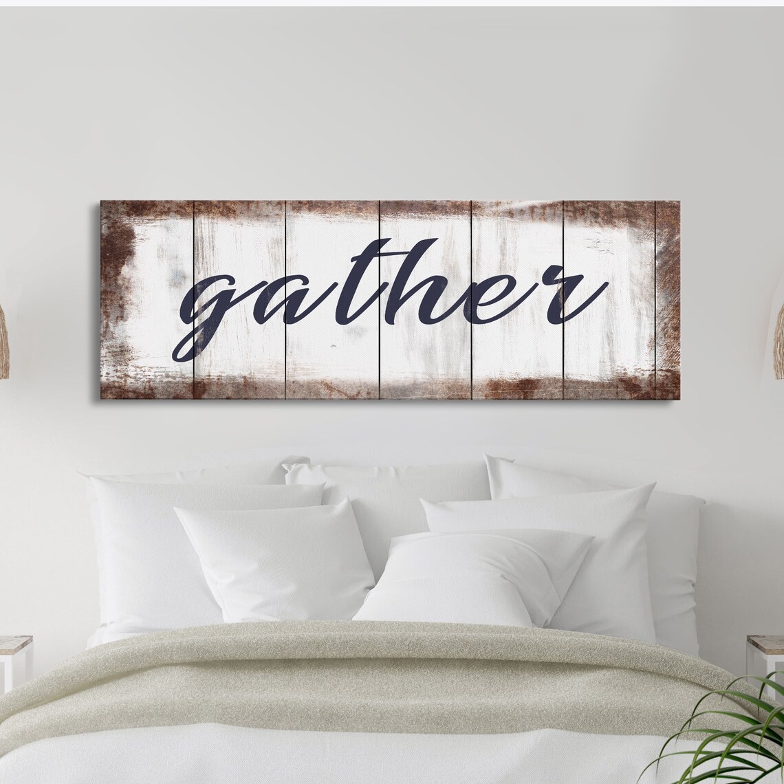 Gather Sign, Rustic Dining Room Wall Art Print - Image 2