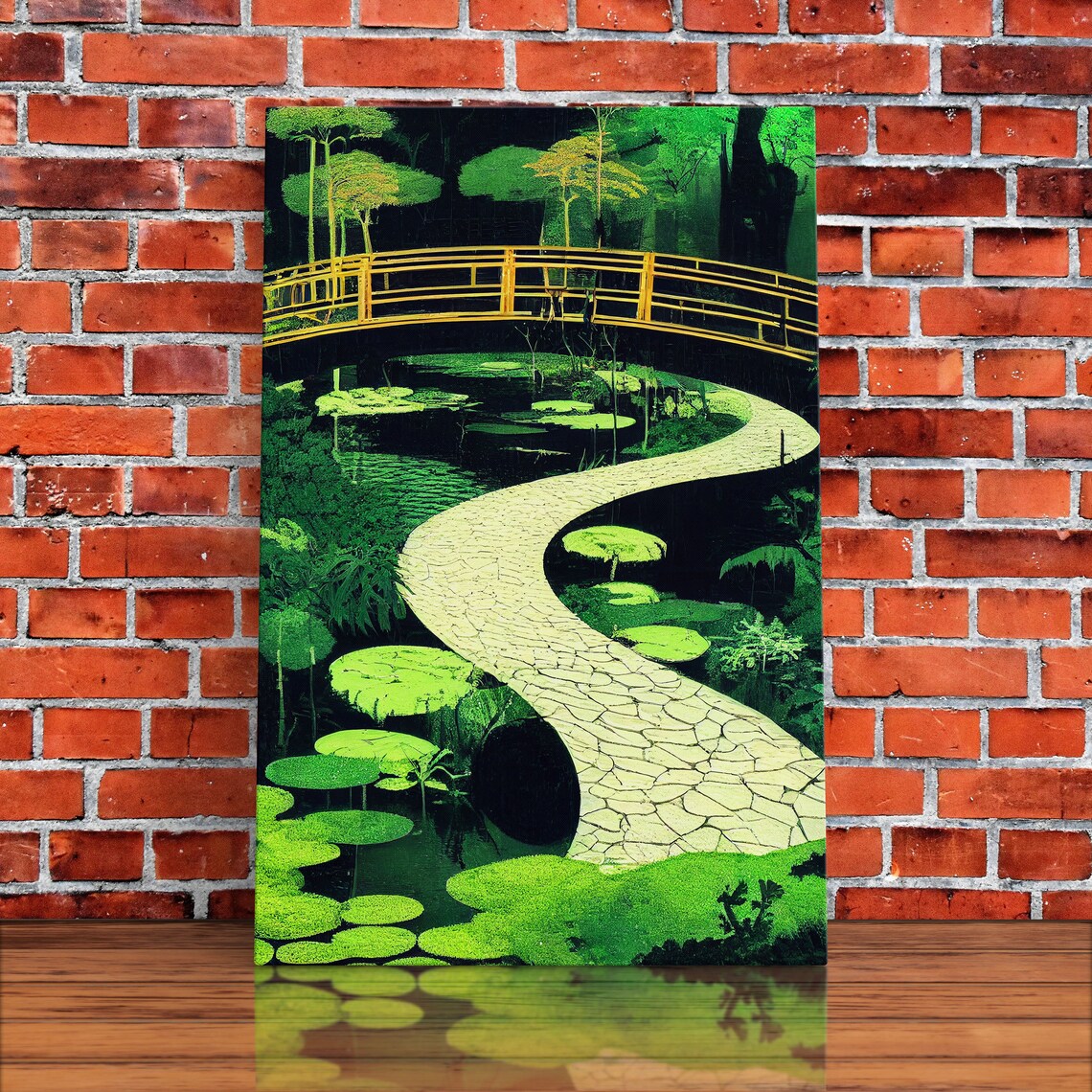 Japanese Zen Garden Abstract Art Print, Emerald Green - Image 5