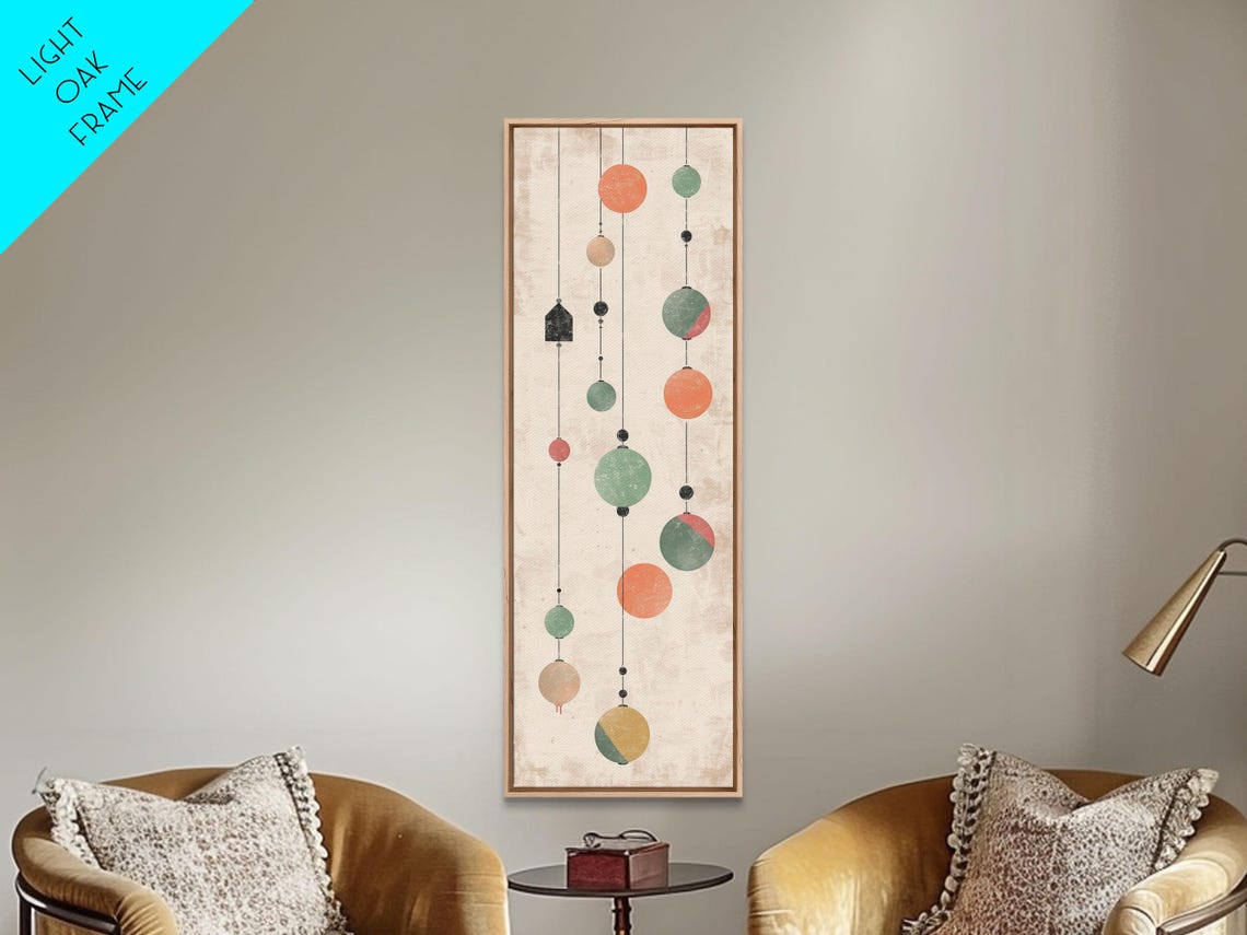 Hanging Lantern Orbs Circles Strings Rustic Retro Art Poster - Image 3