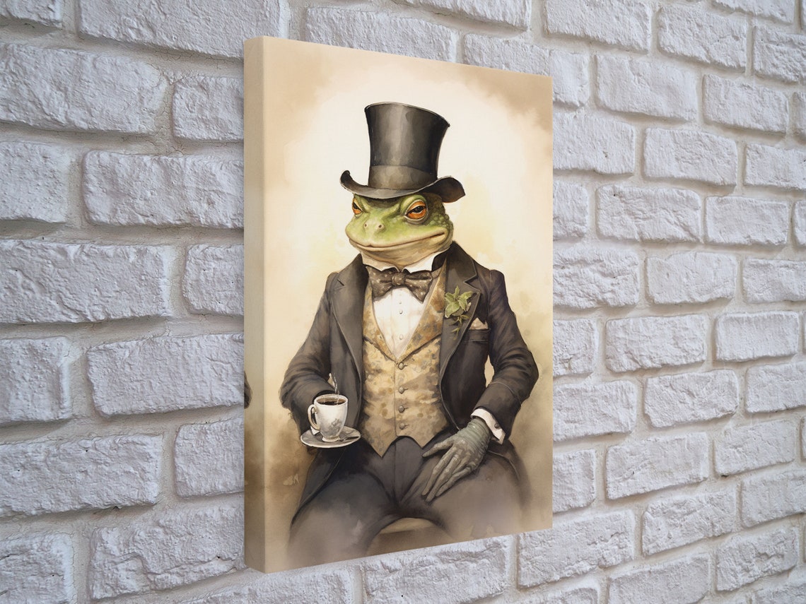 Victorian Business Toad In Top Hat Suit Funny Animal Portrait Poster - Image 6