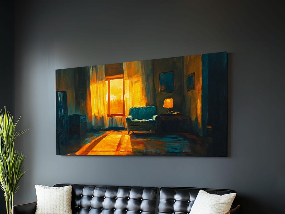 Sunset Glow Framed Print Moody Vintage Living Room Art Rustic Wall Decor Above Sofa Wall Art Warm Home Gift Idea - Image 6