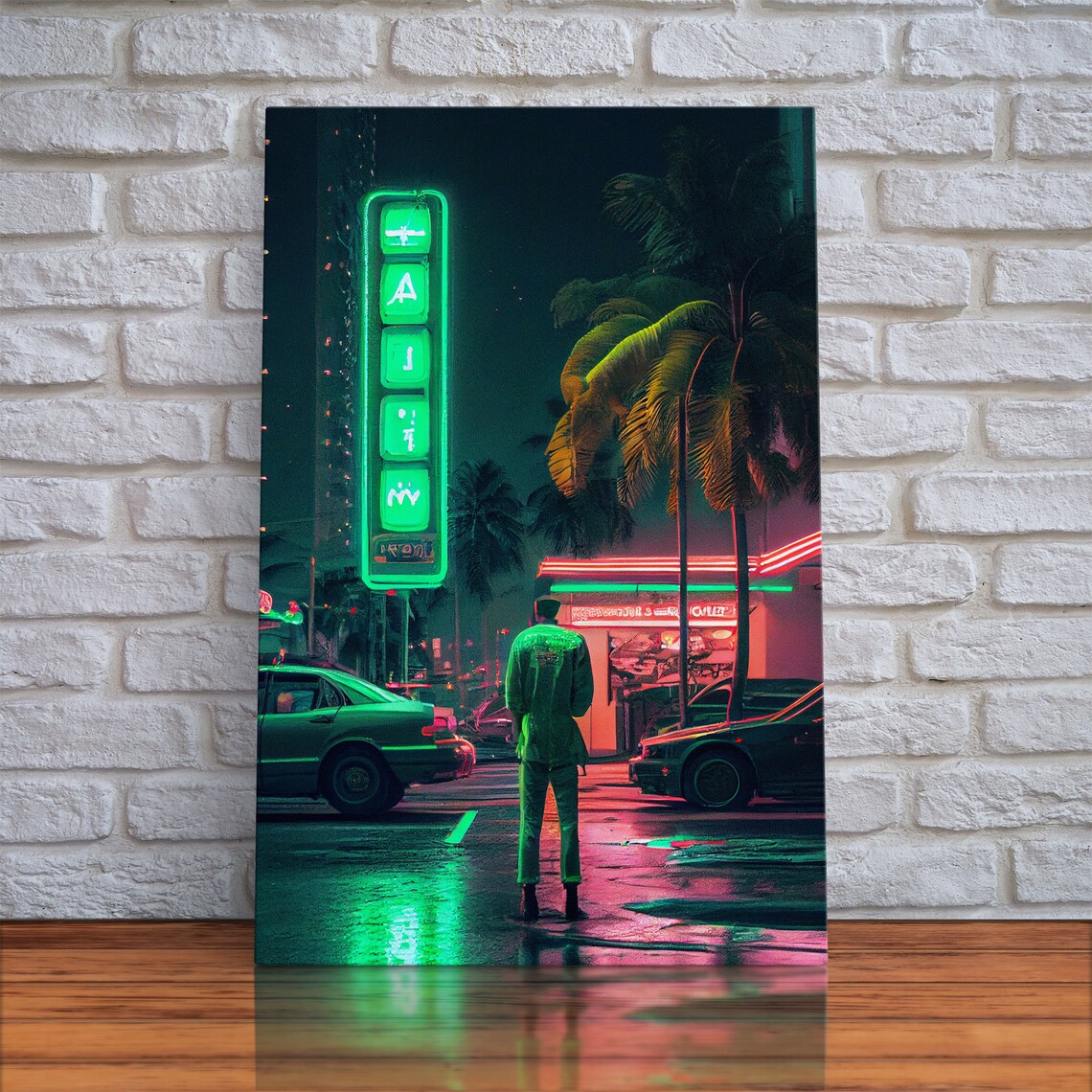 Neon Tokyo Streets, 80s Retro Style Travel Poster - Image 4