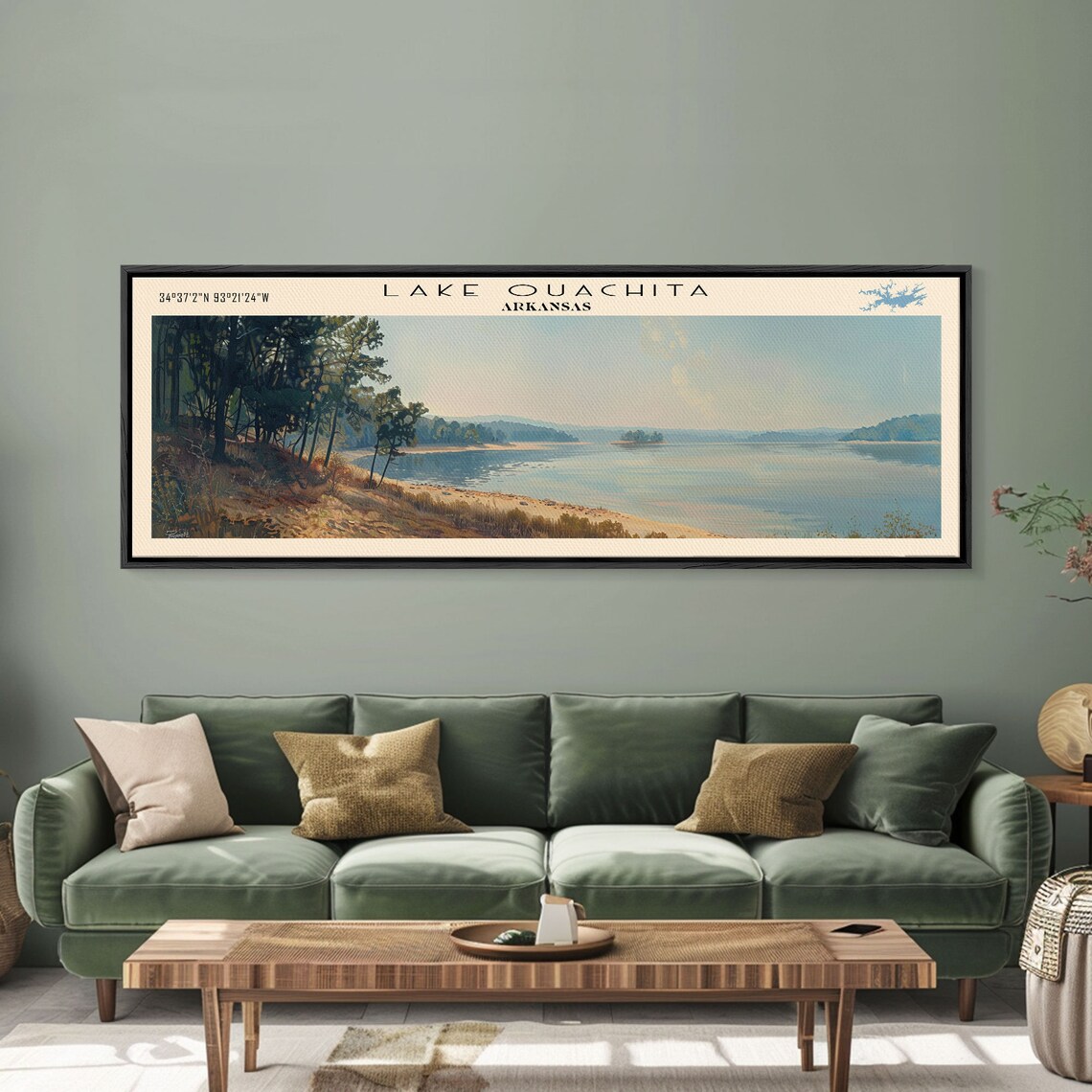 Lake Ouachita Arkansas Travel Poster, Landscape Art Print - Image 4