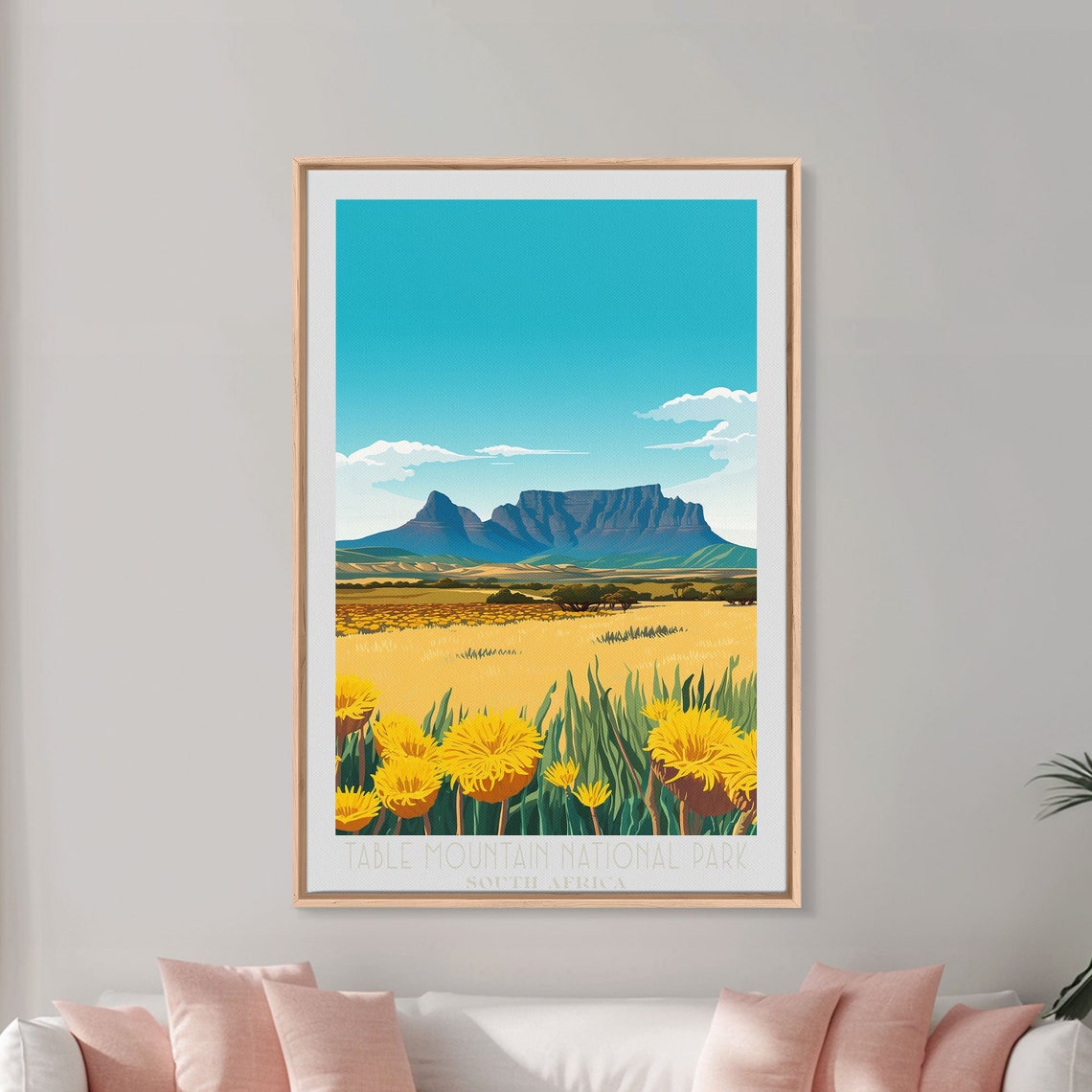 Table Mountain National Park Cape Town Wildflower Field Travel Poster - Image 4