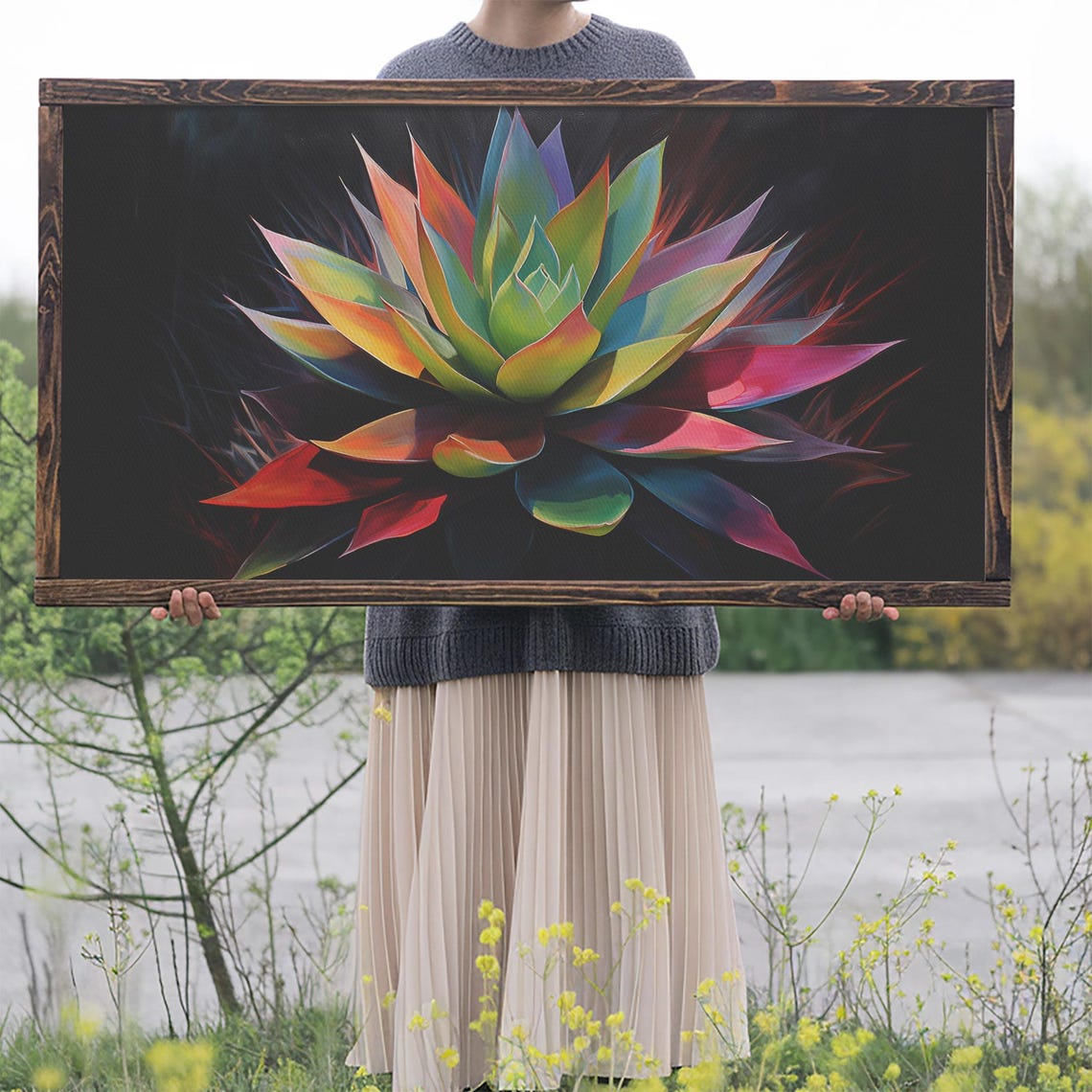 Rainbow Agave Southwest Art Framed Print Wall Art Wall Art Prints Southwestern Decor Framed Art Original Art - Image 2