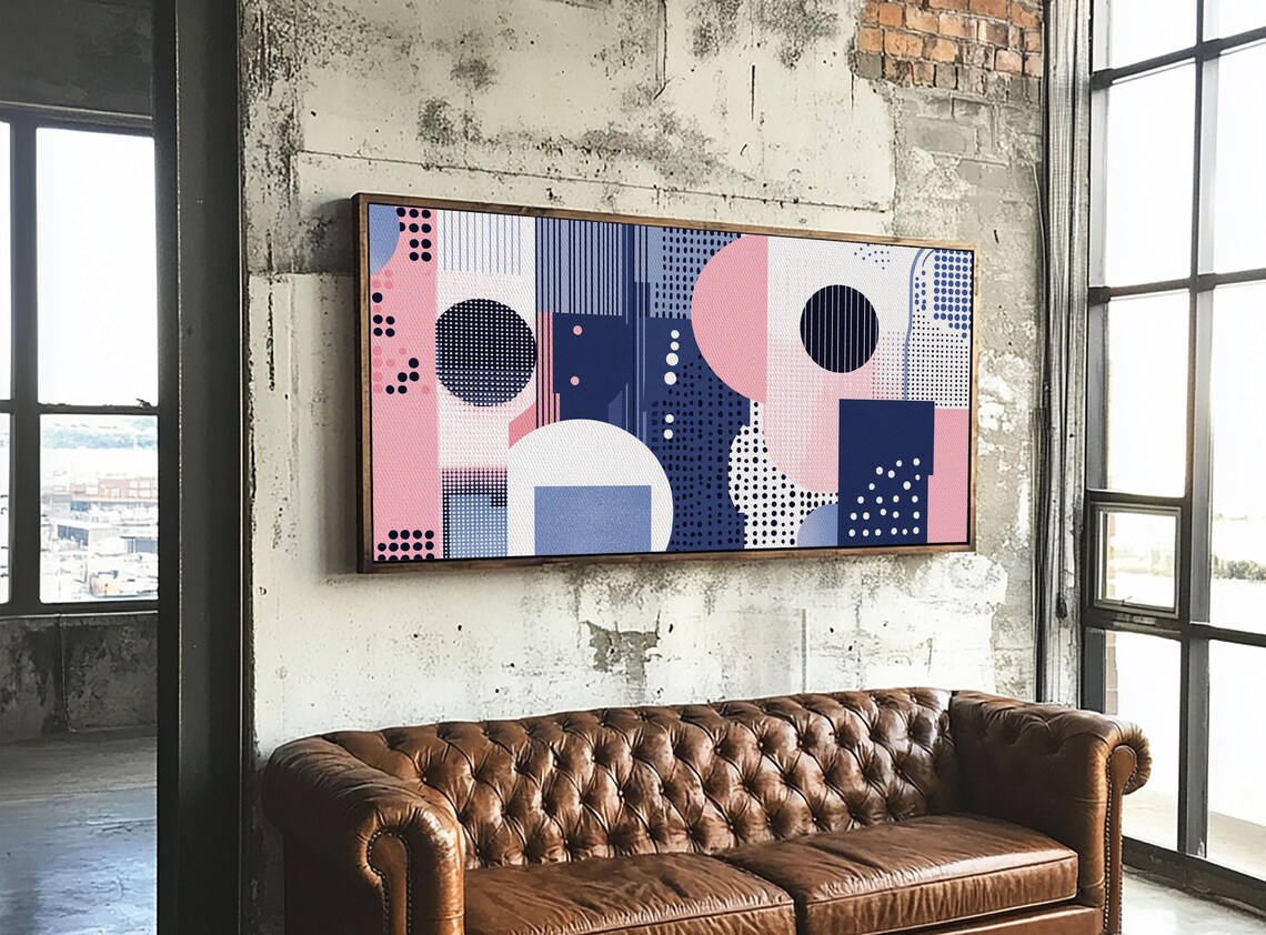 Vaporwave Aesthetic Abstract Geometric Art Print