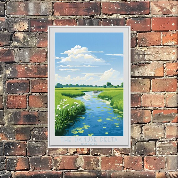 Danube Delta Travel Poster Print Framed Wall Art Metal Wall Art Romania Art Gift For Him Original Wall Art Travel Gift