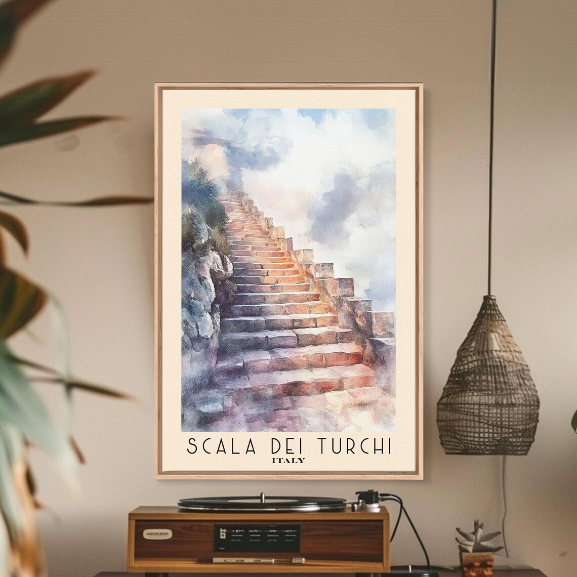 Scala Dei Turchi Italy White Cliff Stone Stairway Blue Sky Poster - Image 3