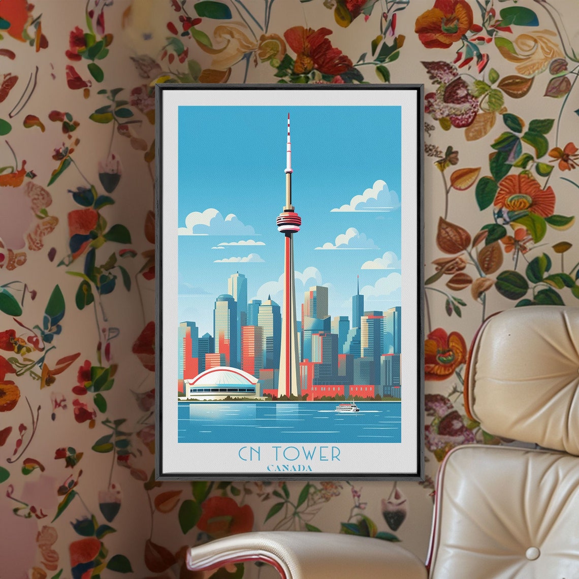 CN Tower Toronto Canada City Skyline Waterfront Blue Sky Travel Poster - Image 2