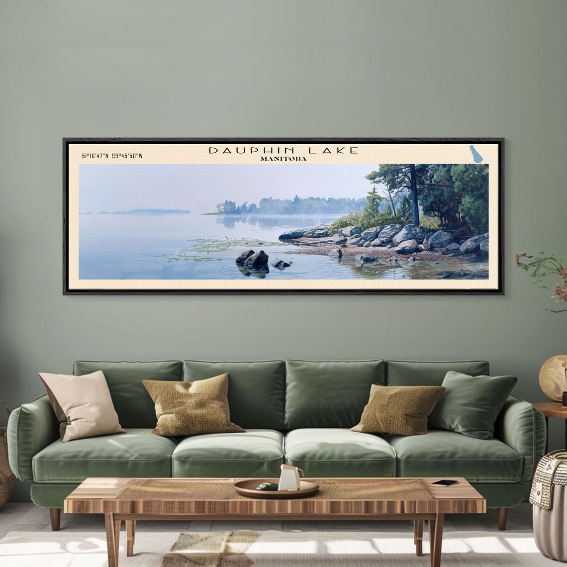 Dauphin Lake Manitoba Rocky Shore Pine Calm Water Travel Poster - Image 5