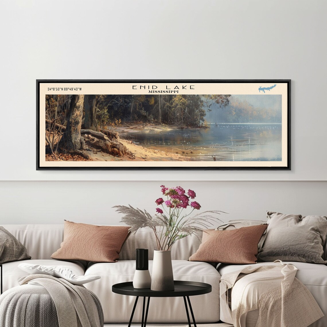 Enid Lake Mississippi Travel Poster, Lake House Decor - Image 3