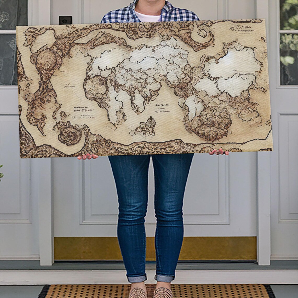 Abstract Fantasy World Map, Middle Earth Style - Image 4