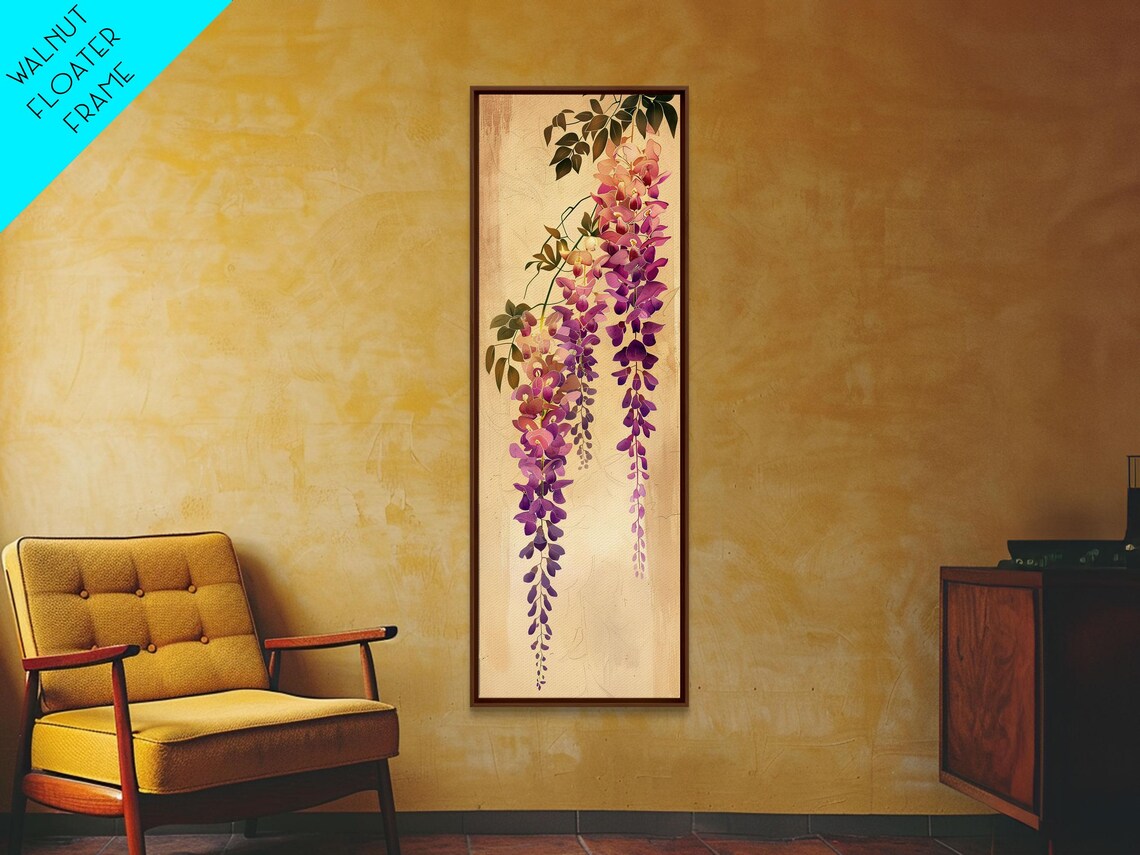 Hanging Wisteria Flowers Purple Japanese Bloom Branches Art Poster