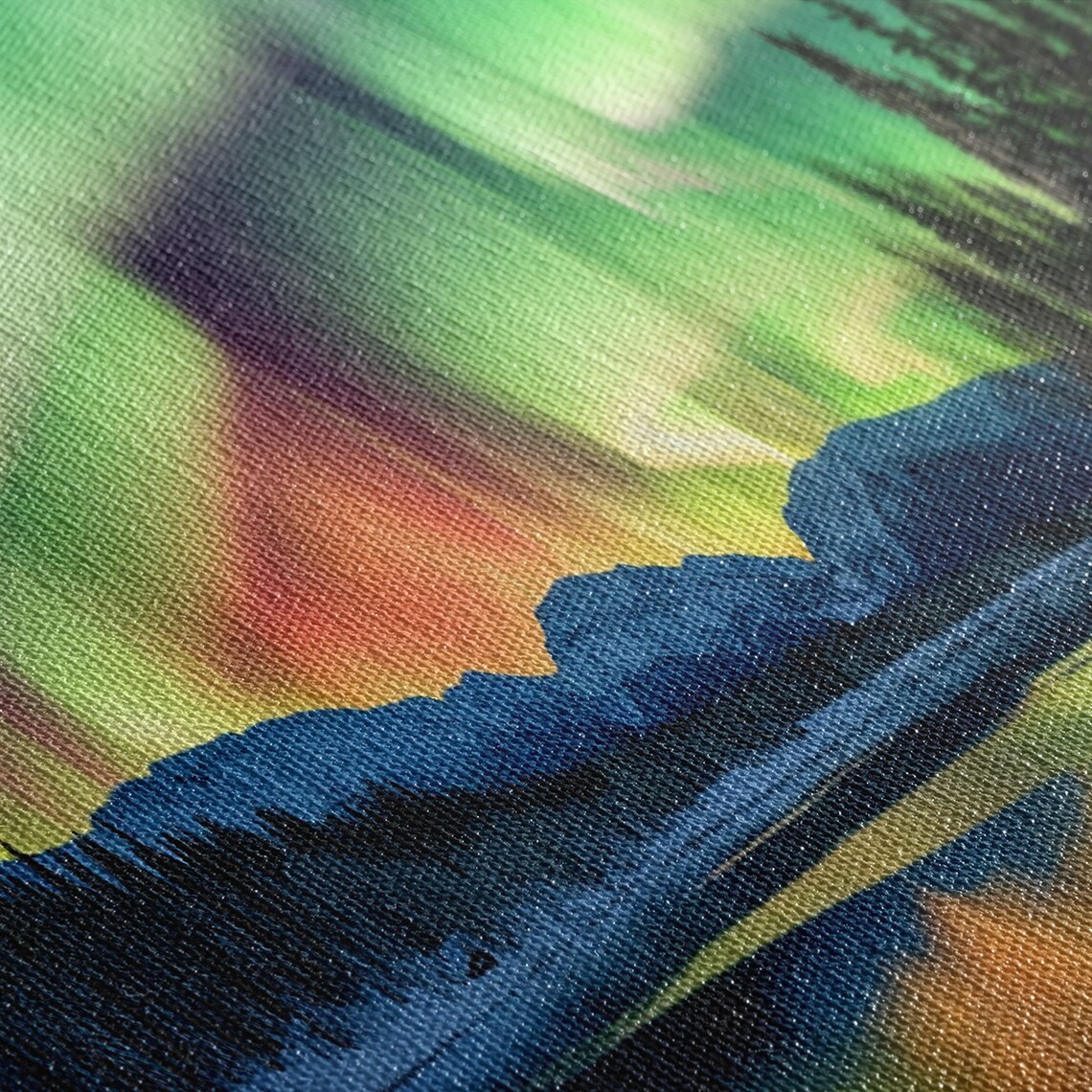 Aurora Borealis Northern Lights Art Print, Winter Landscape - Image 2