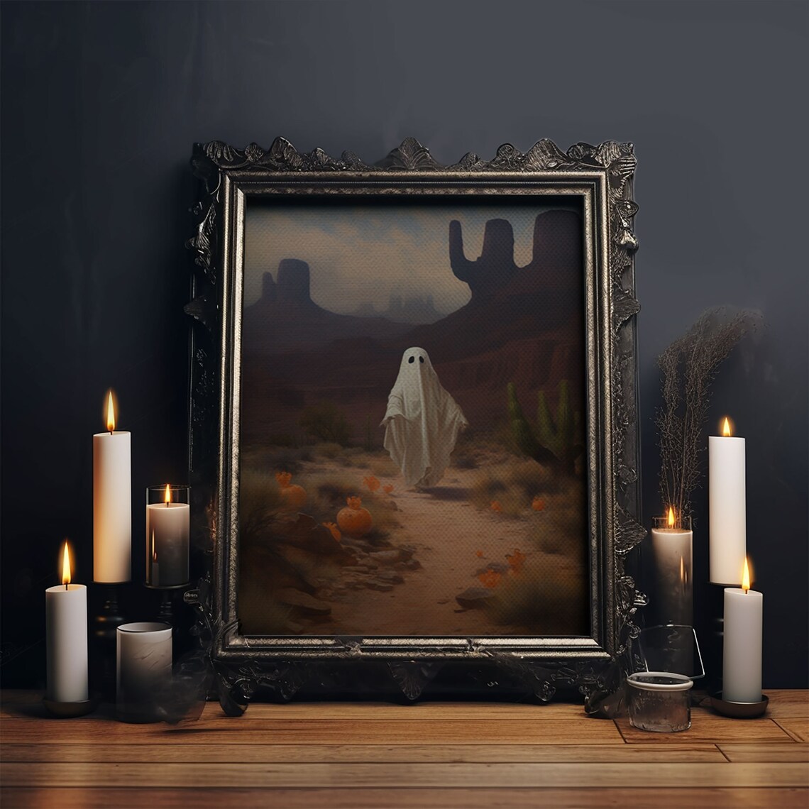 Wild West Cowboy Ghost Halloween Western Art Print - Image 5