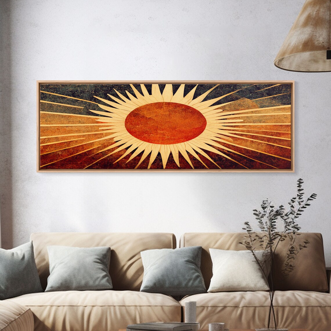 Art Deco Sunburst Wall Art Print, Panoramic Decor - Image 4