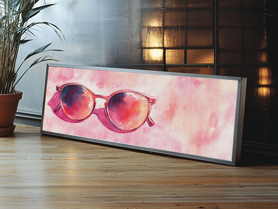 Retro Sunglasses Art Print, Pink Boho Bedroom Decor - Image 4