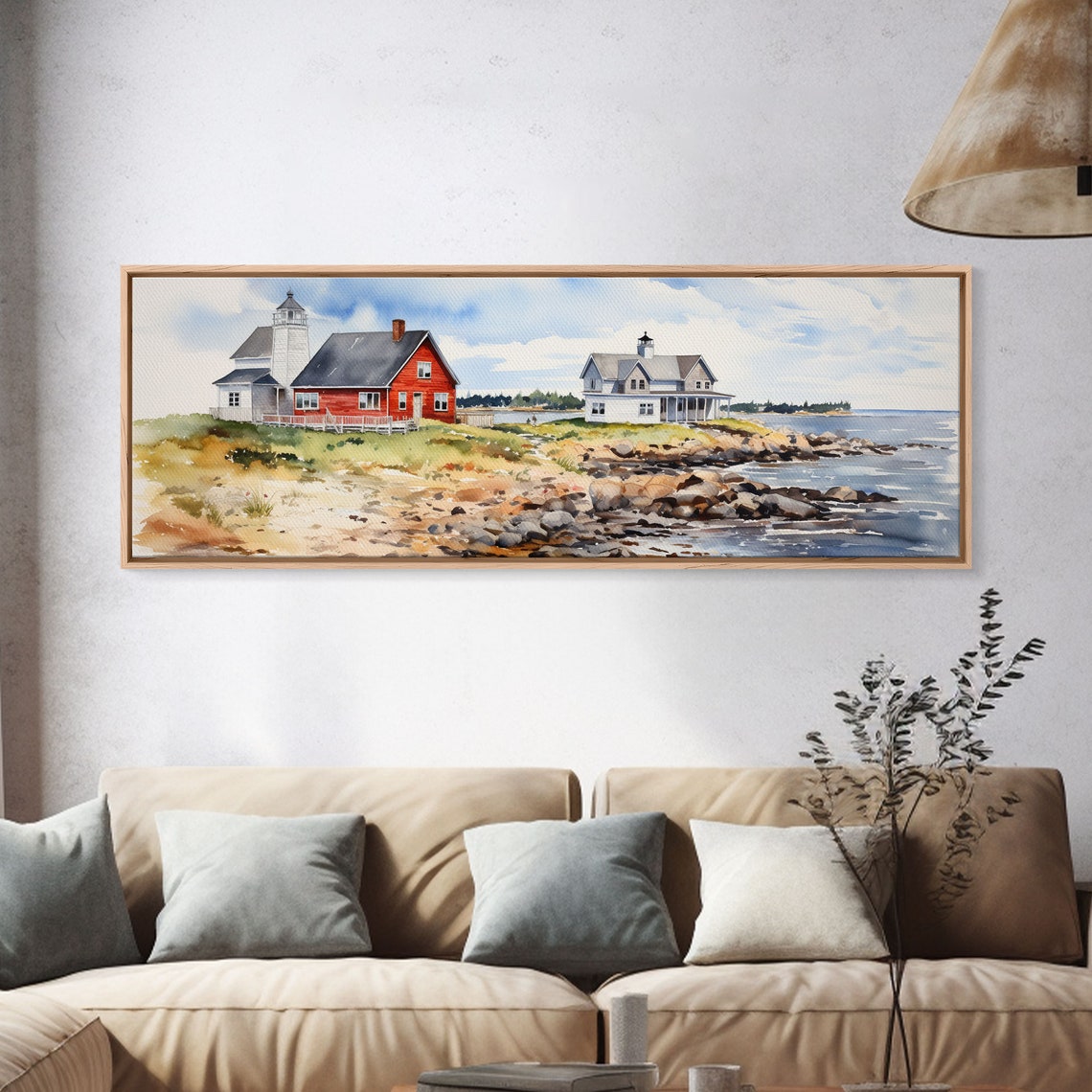 Maine Watercolor Painting Framed Print Maine Seaside Print Lupine Art Print Maine Art Print Lupine Painting Maine Landscape Art - Image 4