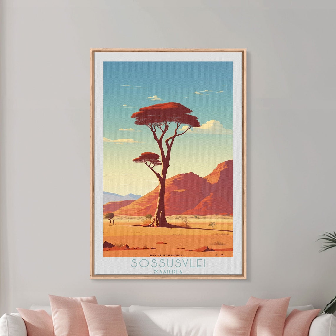 Sossusvlei Namibia Desert Camelthorn Tree Red Dunes Sunset Poster - Image 3