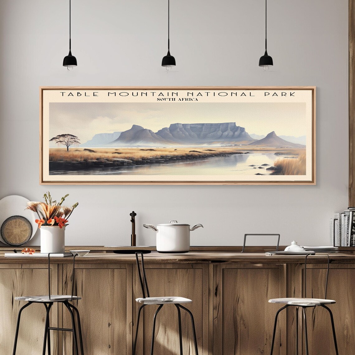 Table Mountain National Park South Africa Savanna Retro Travel Poster - Image 5