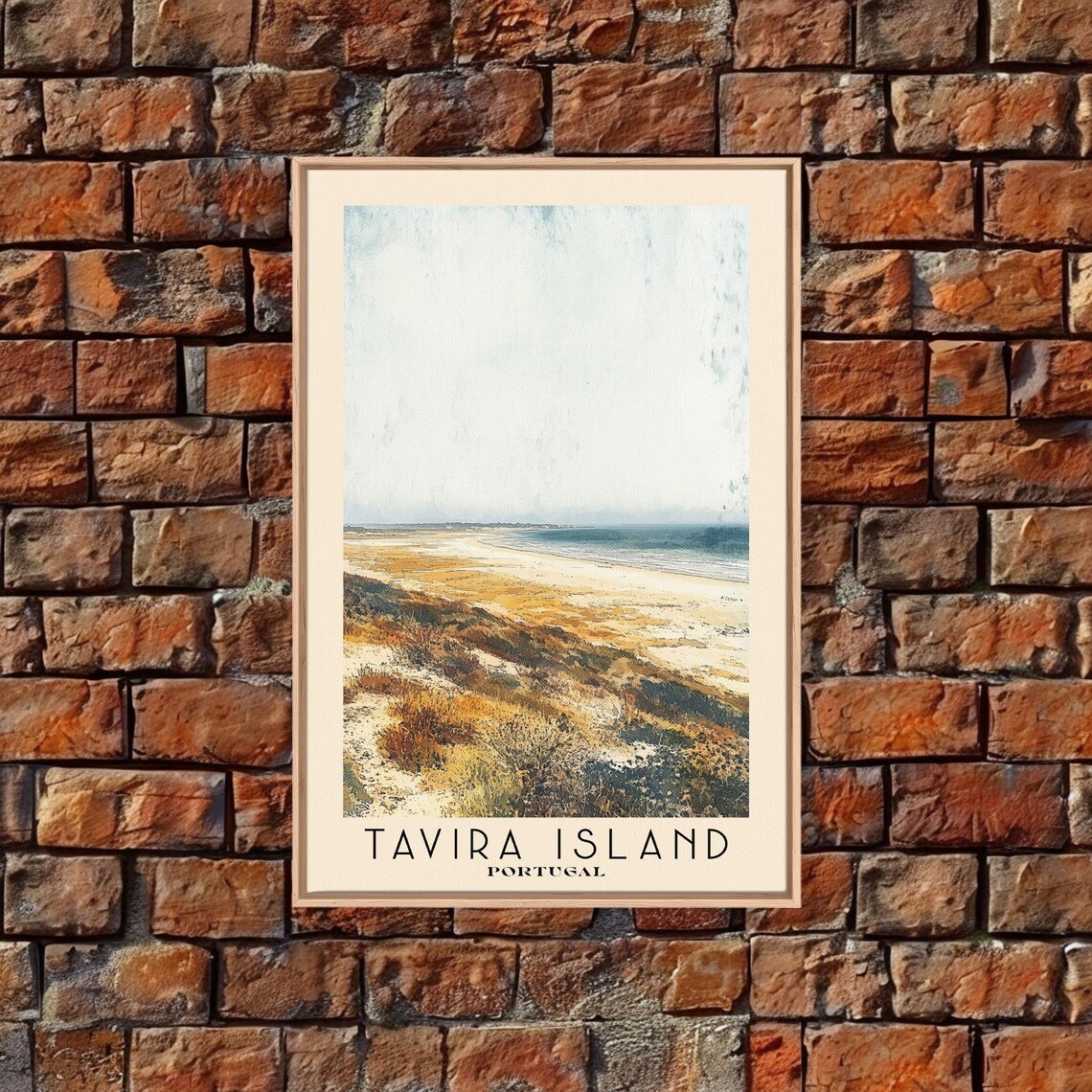 Tavira Island Portugal Watercolor Beach Print Vacation Gift Portugal Wall Art Beach Painting Beach Decor Beach Painting - Image 4