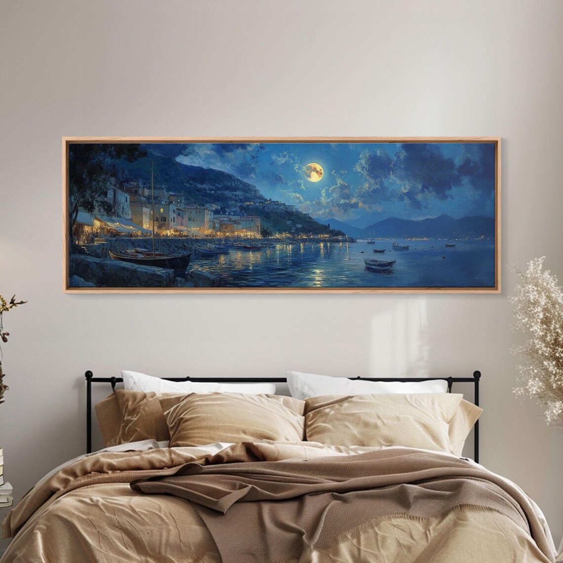 Portofino at Night, Italy Landscape Art Print - Image 3