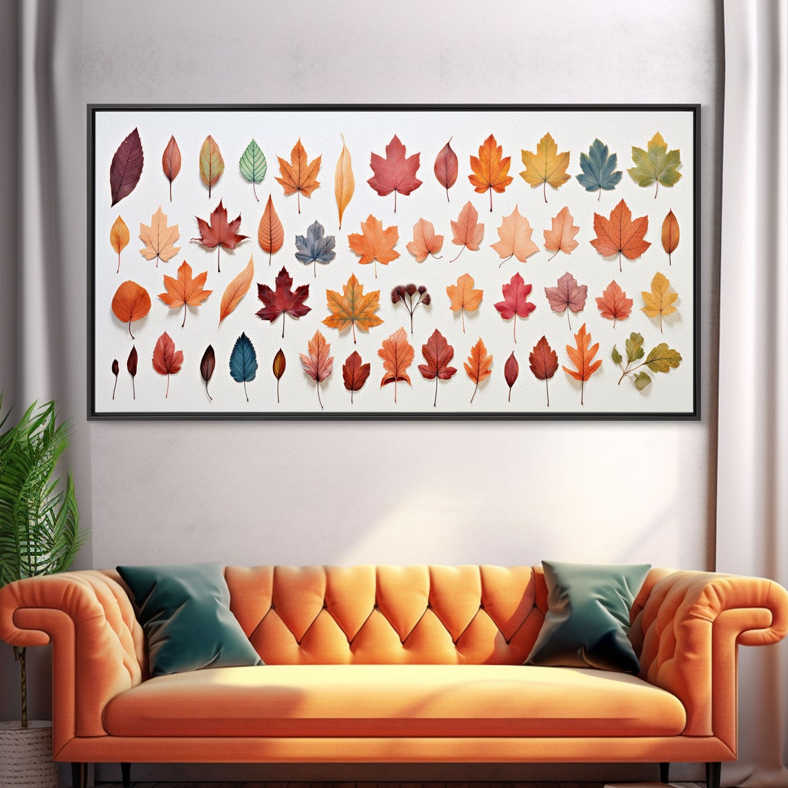 Autumn Leaves Watercolor Chart Fall Foliage Botanical Poster - Image 5