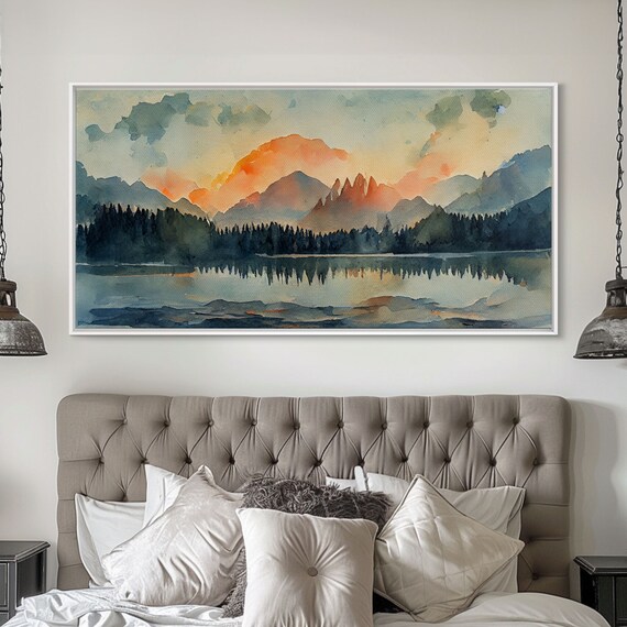 Watercolor Painting Of A Forest Fire Print Landscape Art Cool Living Room Art Depressing Art