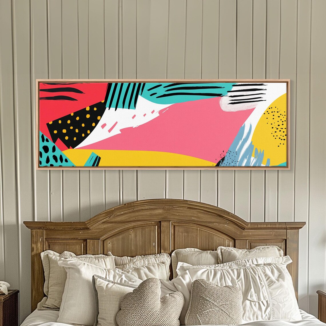 90s Abstract Retro Cheetah Geometric Art Print