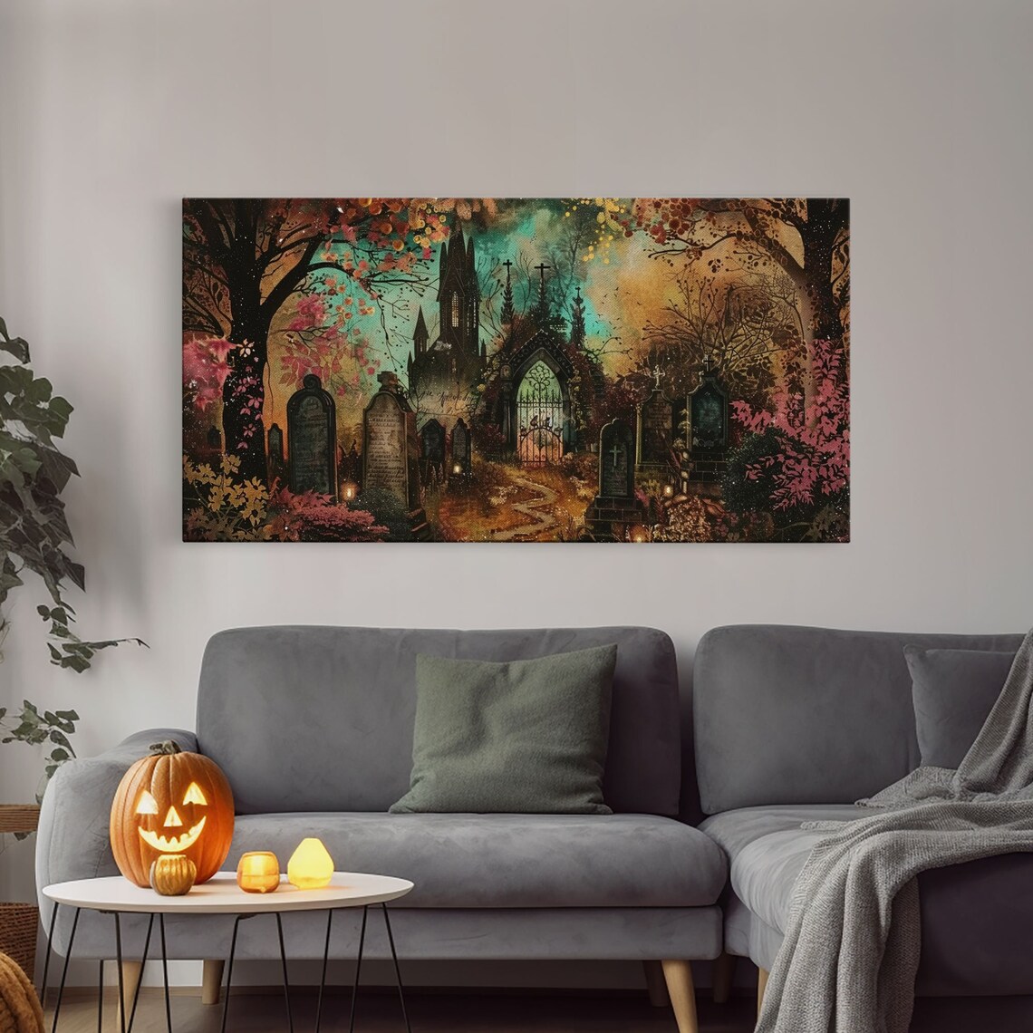 Ye Old Haunted Graveyard Halloween Art Print - Image 4