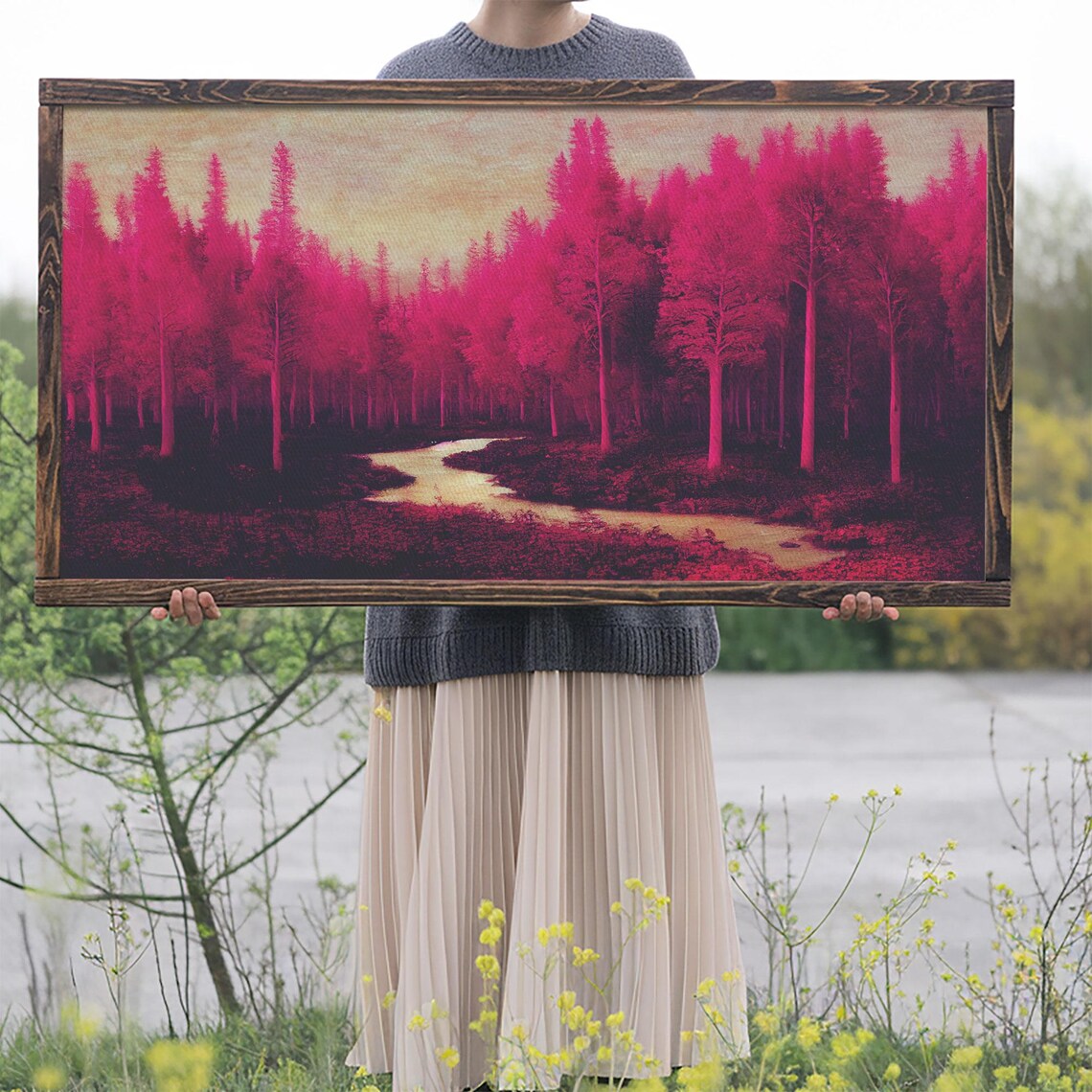 Fuchsia Forest Surreal Abstract Psychedelic Art - Image 2