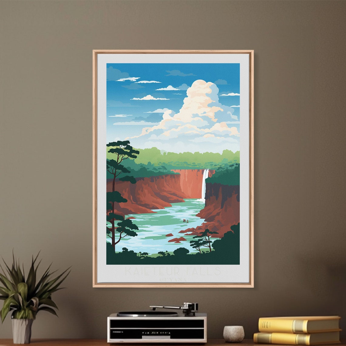 Kaieteur Falls Guyana Jungle Waterfall Red Cliffs River Poster - Image 5