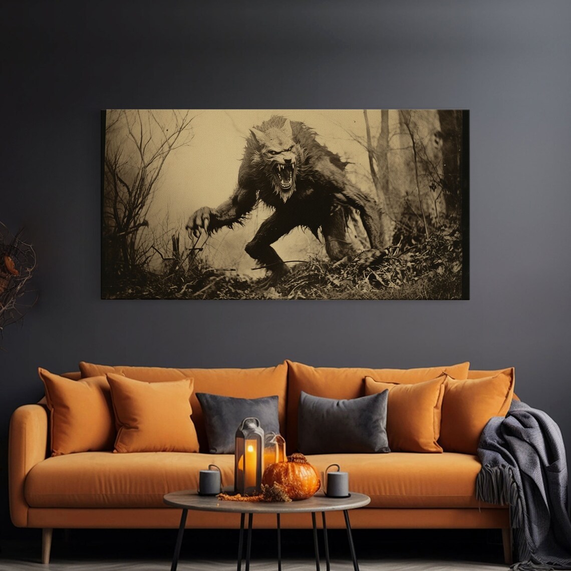 Werewolf 1800s Photograph, Vintage Halloween Art Print