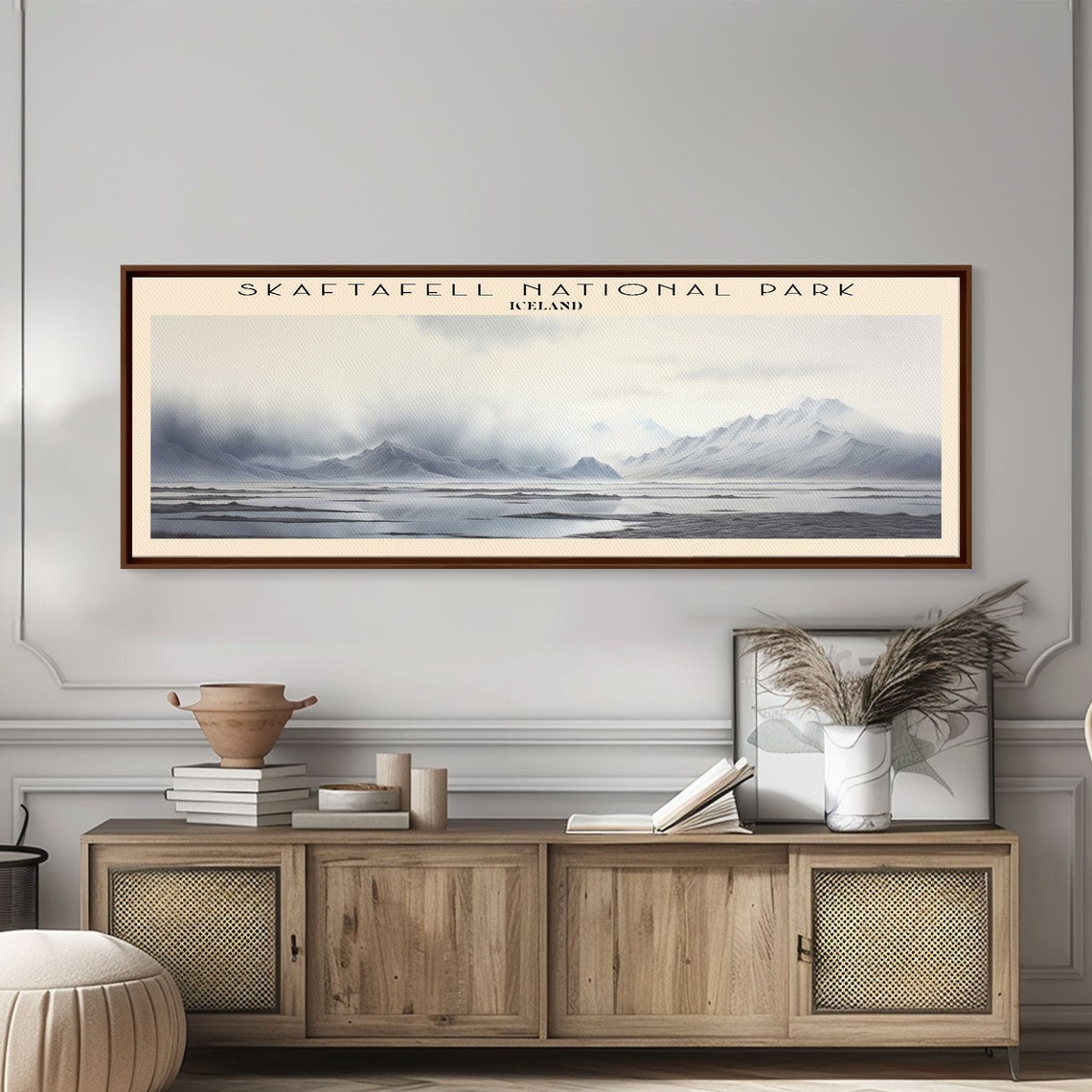 Skaftafell National Park Iceland Glacial Plain Moody Mountain Poster