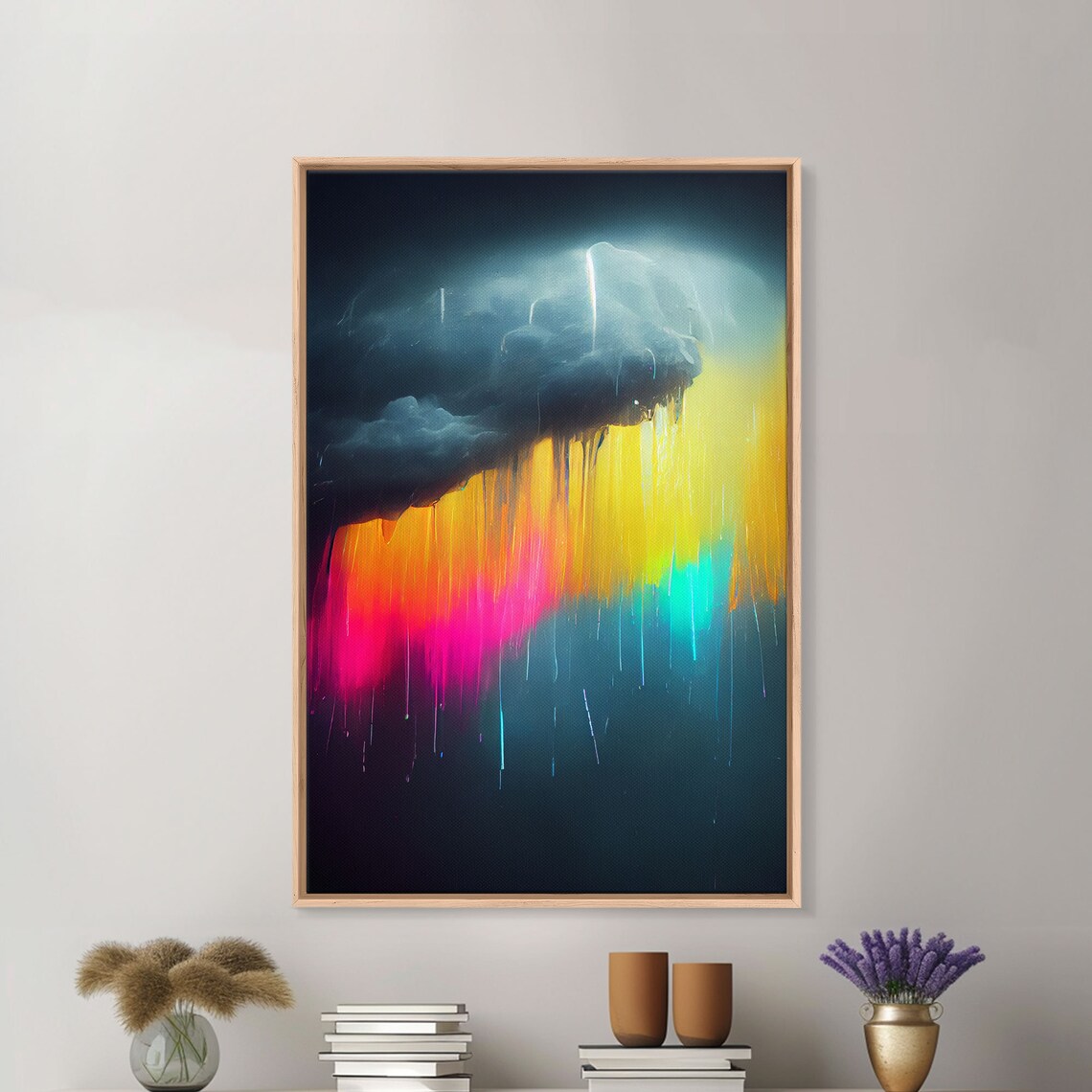 Rainbow In A Rain Cloud Abstract Poster Print